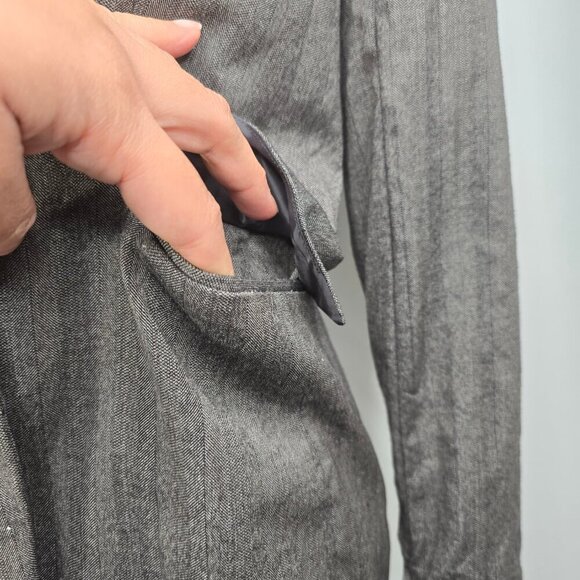 Vintage J Crew Greige Pin Striped Two Button Wool Blazer Jacket - Picture 5 of 7